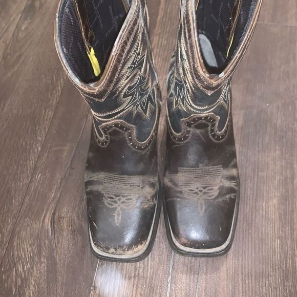 Durango 2.5 kids 8 inch embroidered tan & black western cowboy boots - Picture 4 of 6